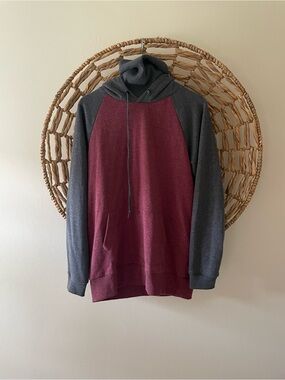 ARSNL Hooded Sweatshirt in Burgundy and Charcoal